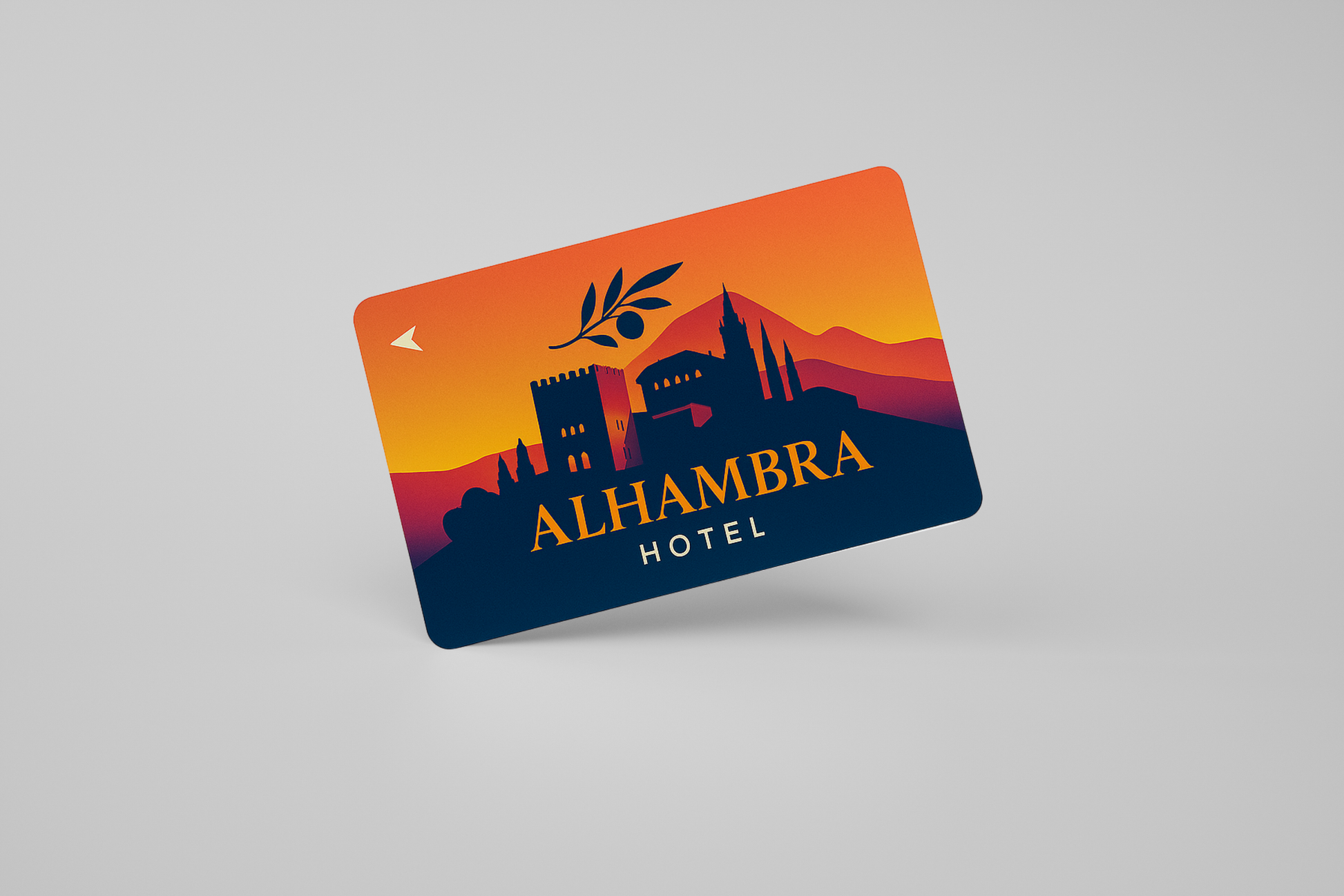 A photo of a hotel card with colorful print