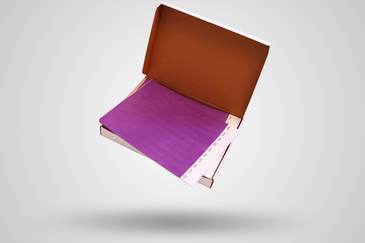 A photo of Paper Wristbands Box Of 1000 - Plain Stock from JM Band®. Purchase Paper wristbands in Purple here.