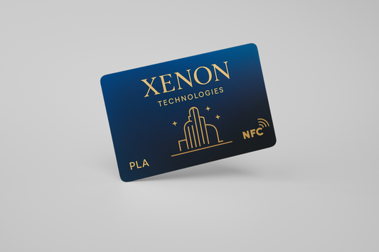 A photo of a biodegradable smart card with custom design