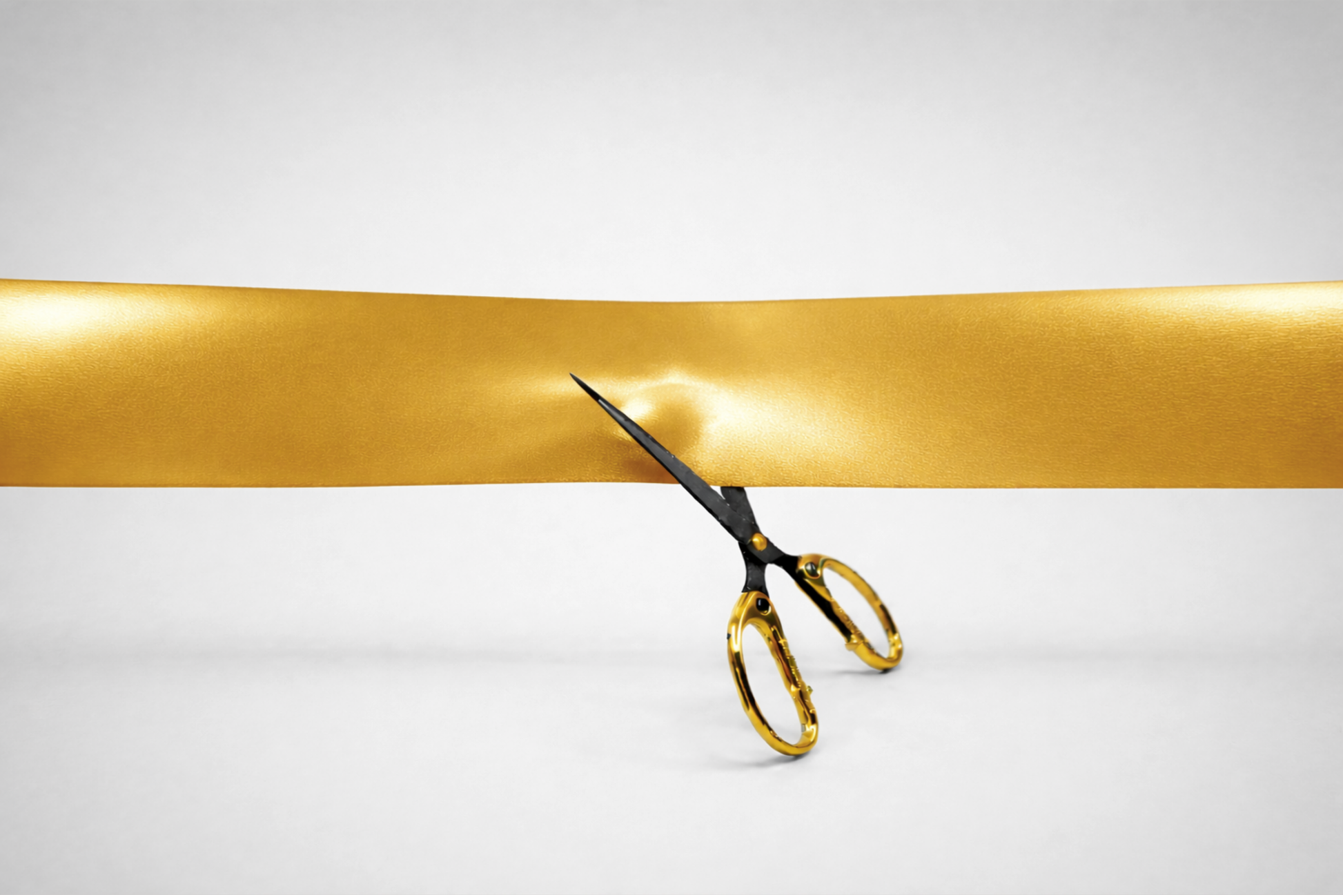 Farbige Einweihungsbänder ohne Aufdruck in Goldmetallic von JM Band®.