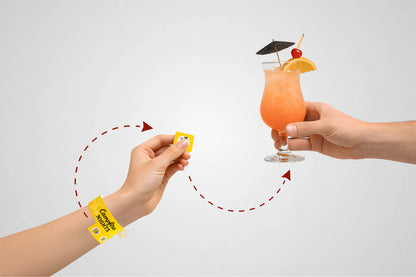 Eintrittsarmband mit abtrennbarem Ticket