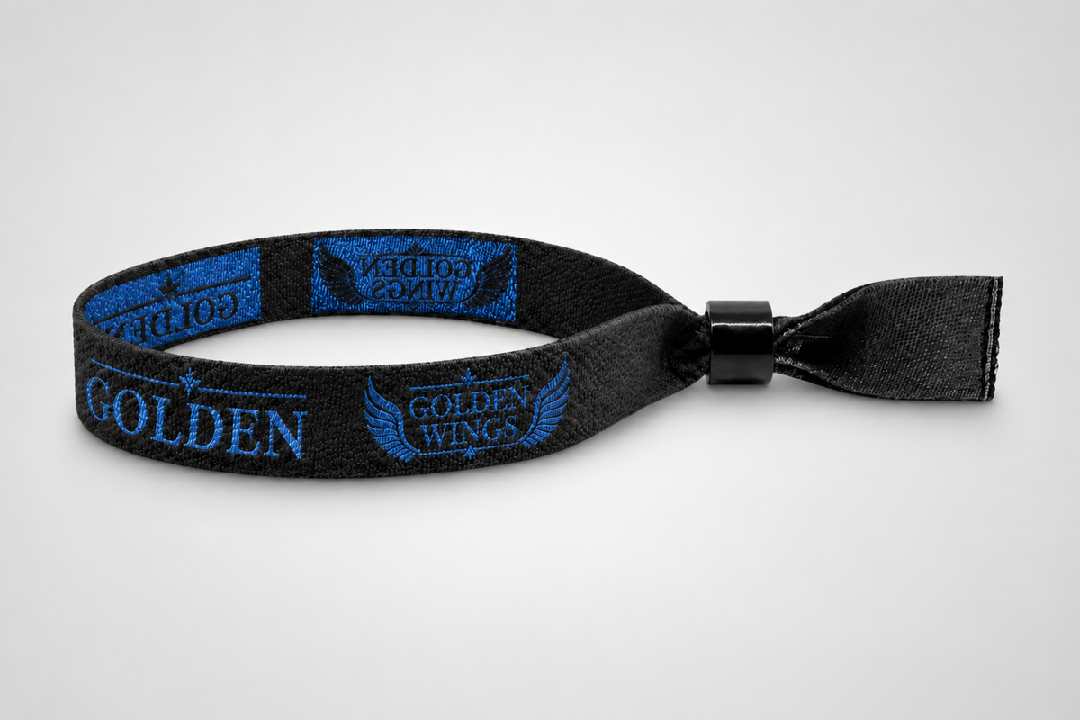 Gewebte Festivalarmbänder mit Metallicfaden