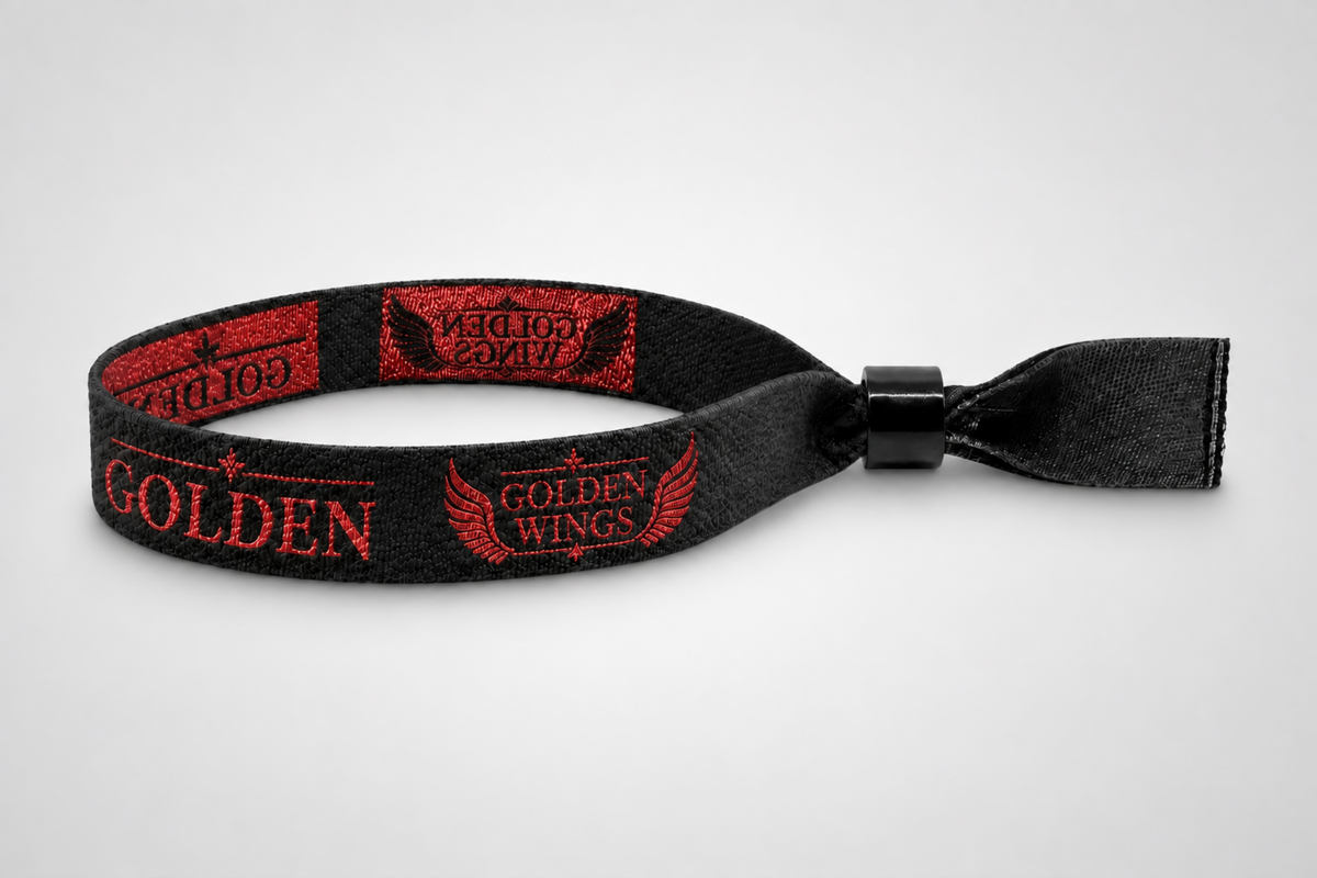 Gewebte Festivalarmbänder mit Metallicfaden