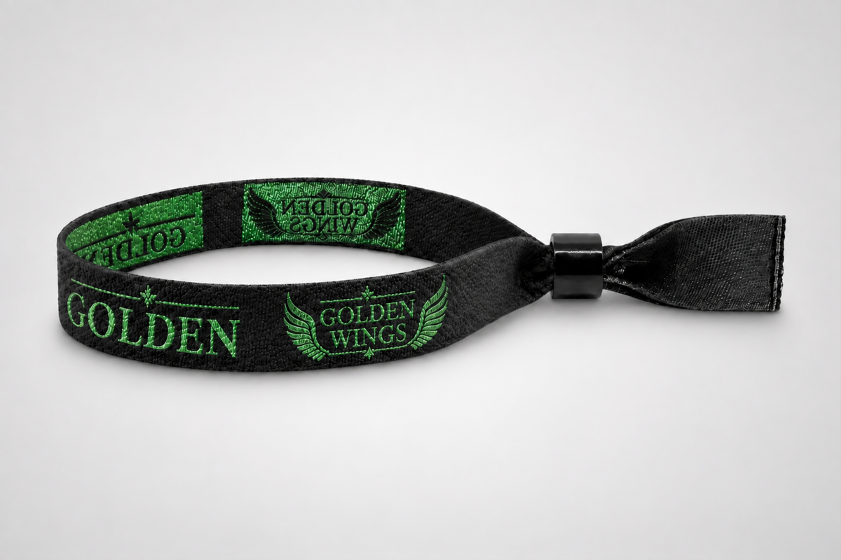 Gewebte Festivalarmbänder mit Metallicfaden