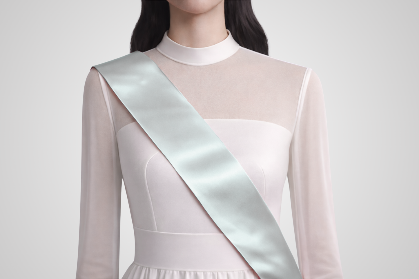 Graues ECO-Satin-Bestellband ohne Aufdruck von JM Band®.