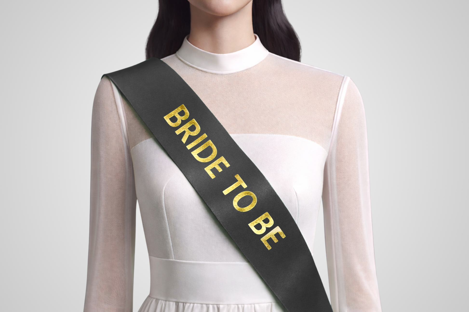 Schwarzes Bestellband mit individuellem Aufdruck von JM Band®.