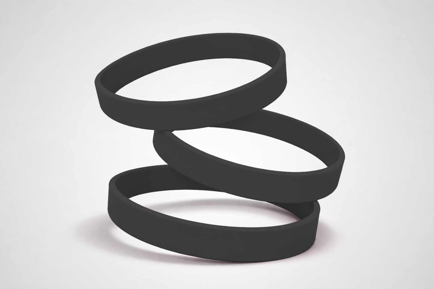 Schwarze, schlichte Silikonarmbänder. Silikonarmbänder ohne Aufdruck bei JM Band® kaufen.