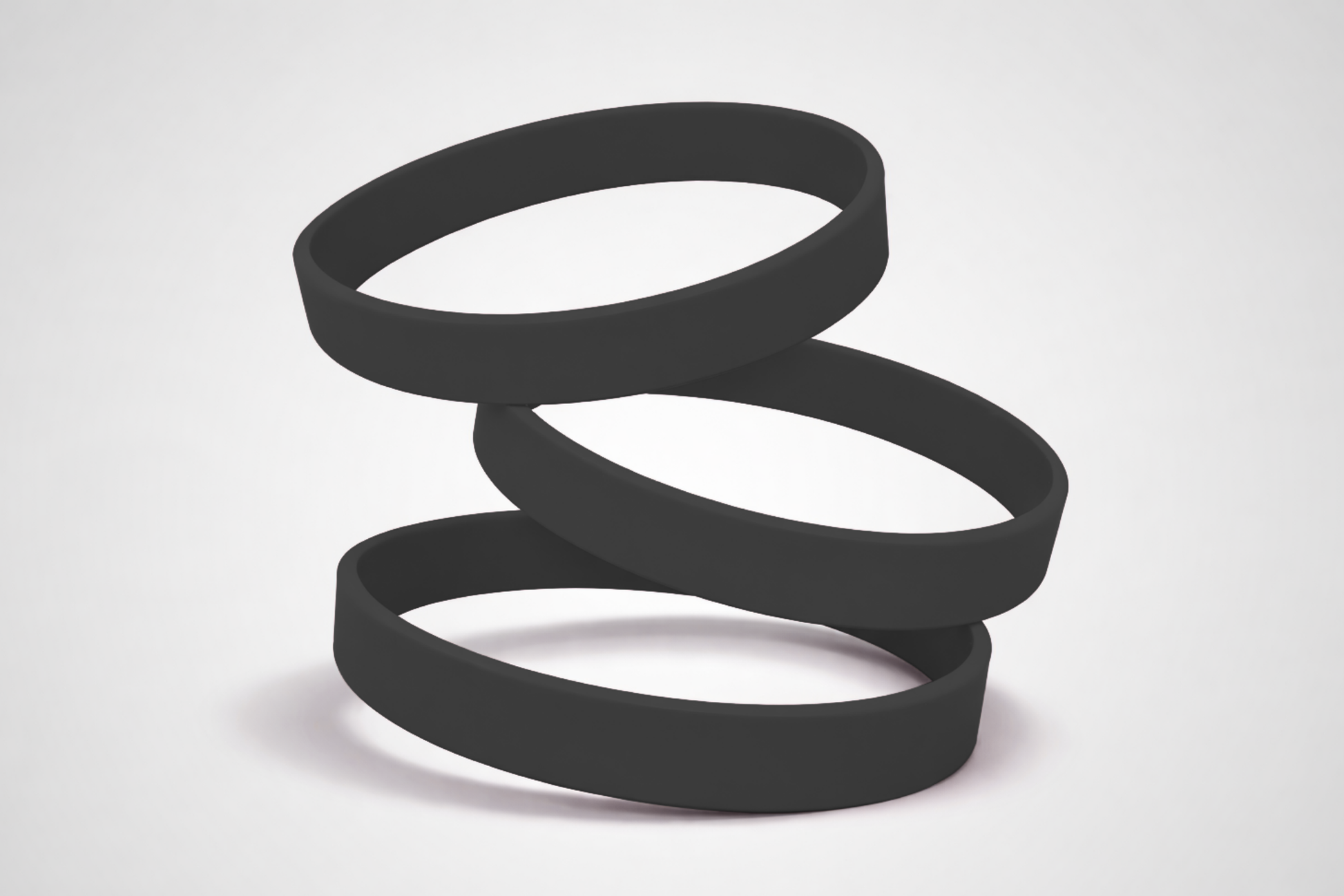 Schwarze, schlichte Silikonarmbänder. Silikonarmbänder ohne Aufdruck bei JM Band® kaufen.