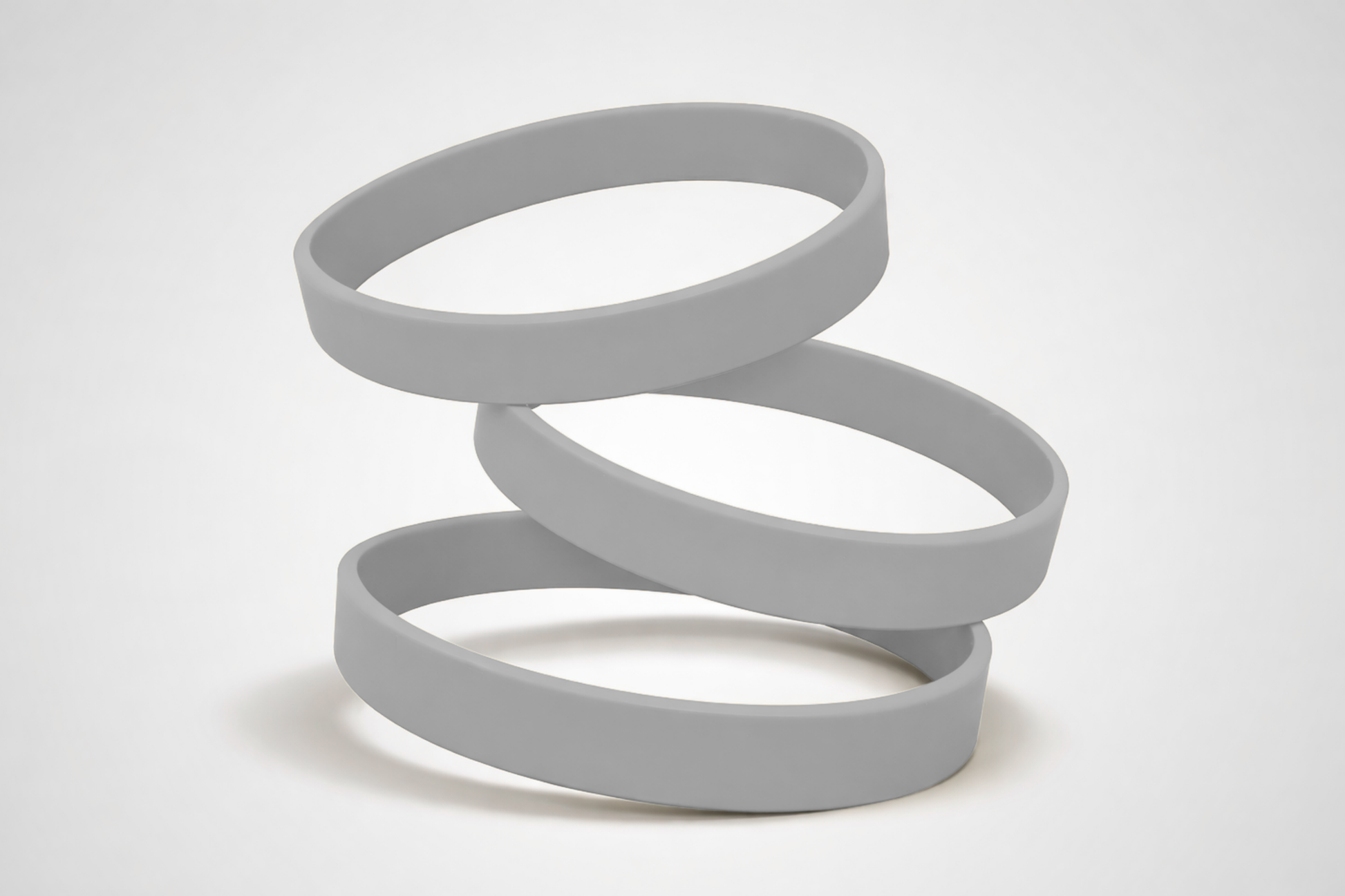 Graue, schlichte Silikonarmbänder. Silikonarmbänder ohne Aufdruck bei JM Band® kaufen.