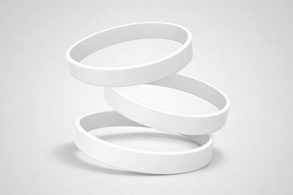 Weiße, schlichte Silikonarmbänder. Silikonarmbänder ohne Aufdruck bei JM Band® kaufen.
