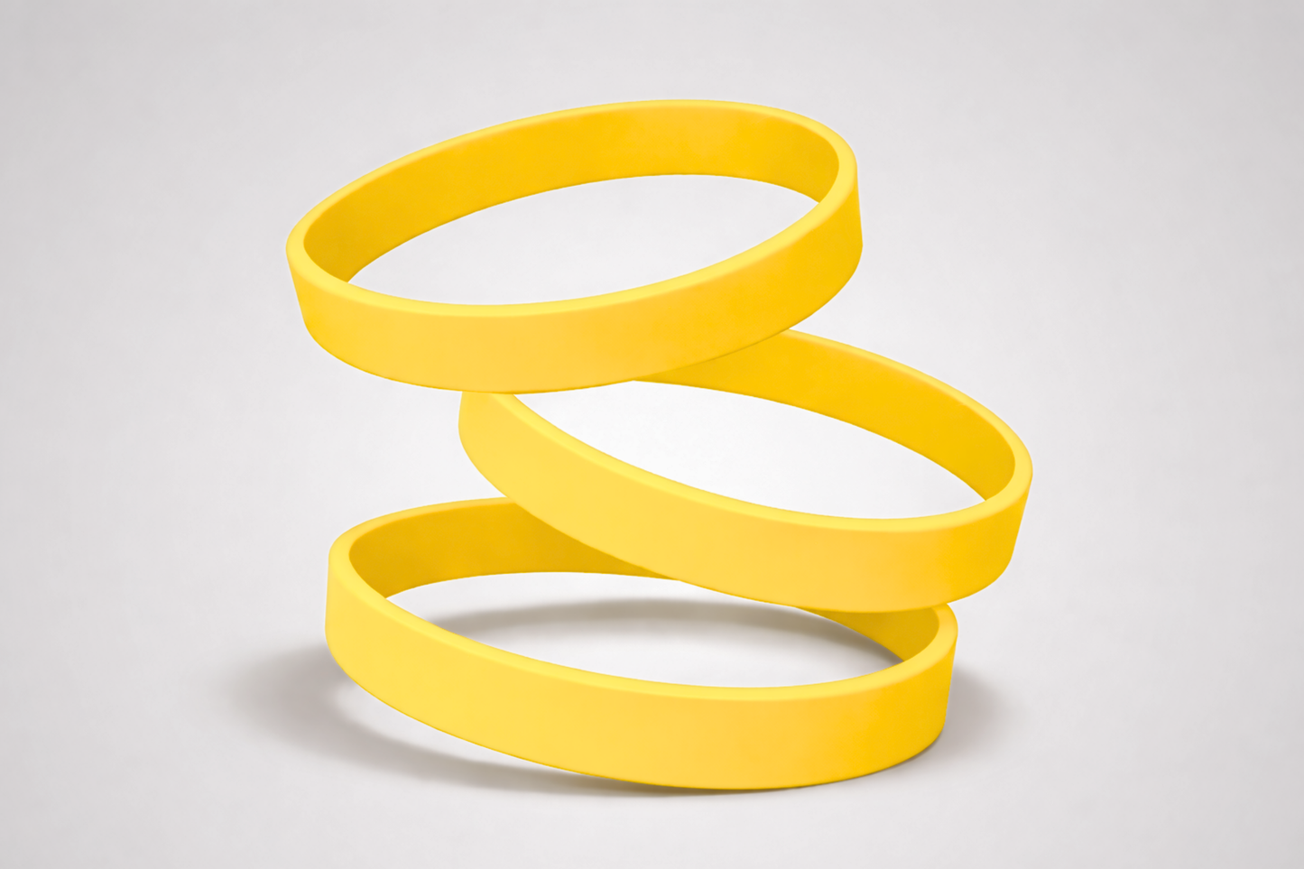 Gelbe, schlichte Silikonarmbänder. Silikonarmbänder ohne Aufdruck bei JM Band® kaufen.