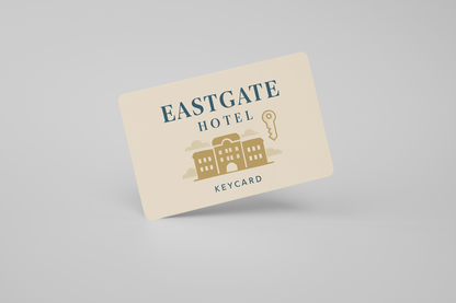 A photo of a hotel card with NFC