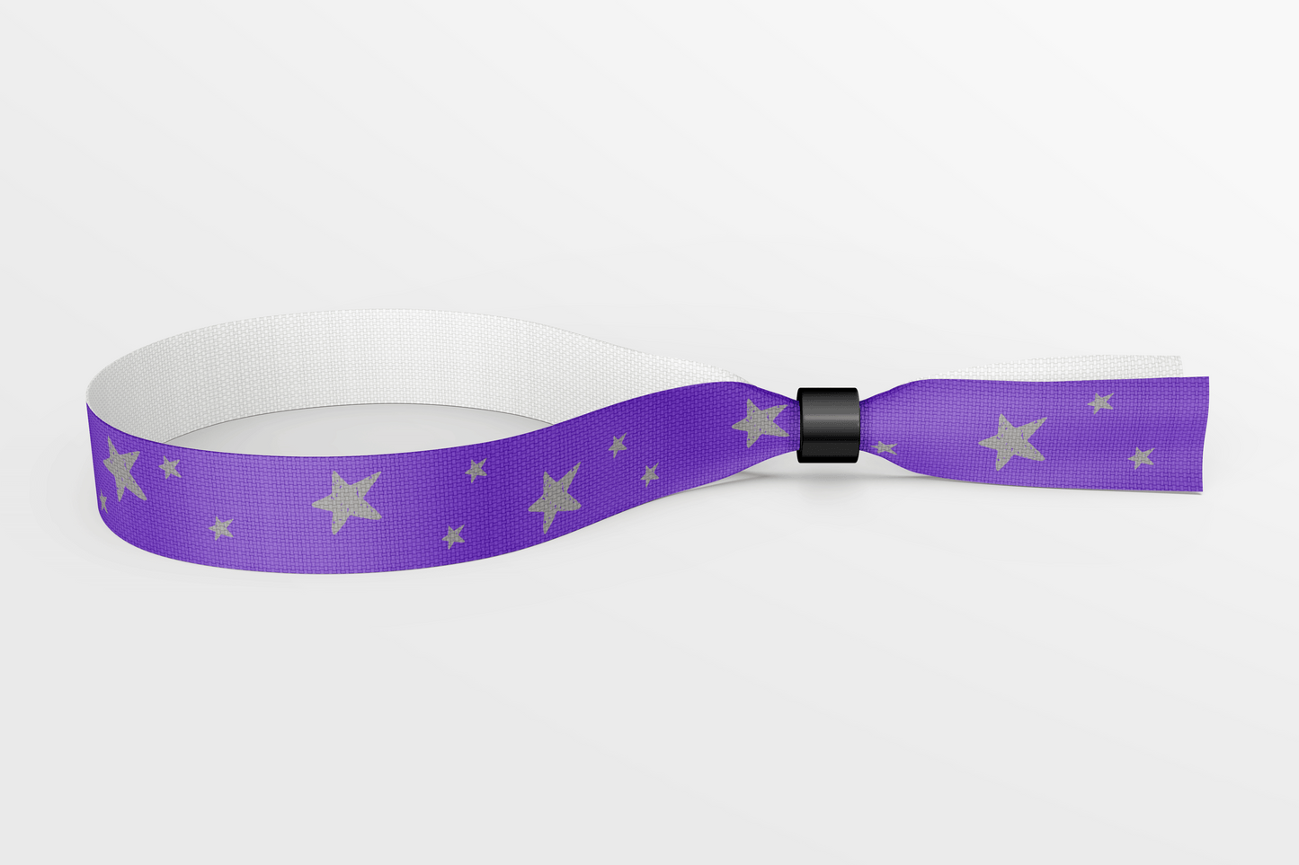 Textile Wristbands with Stars and Colours Fabric Wristbands JM Band EU 50 Purple With Gray Stars 