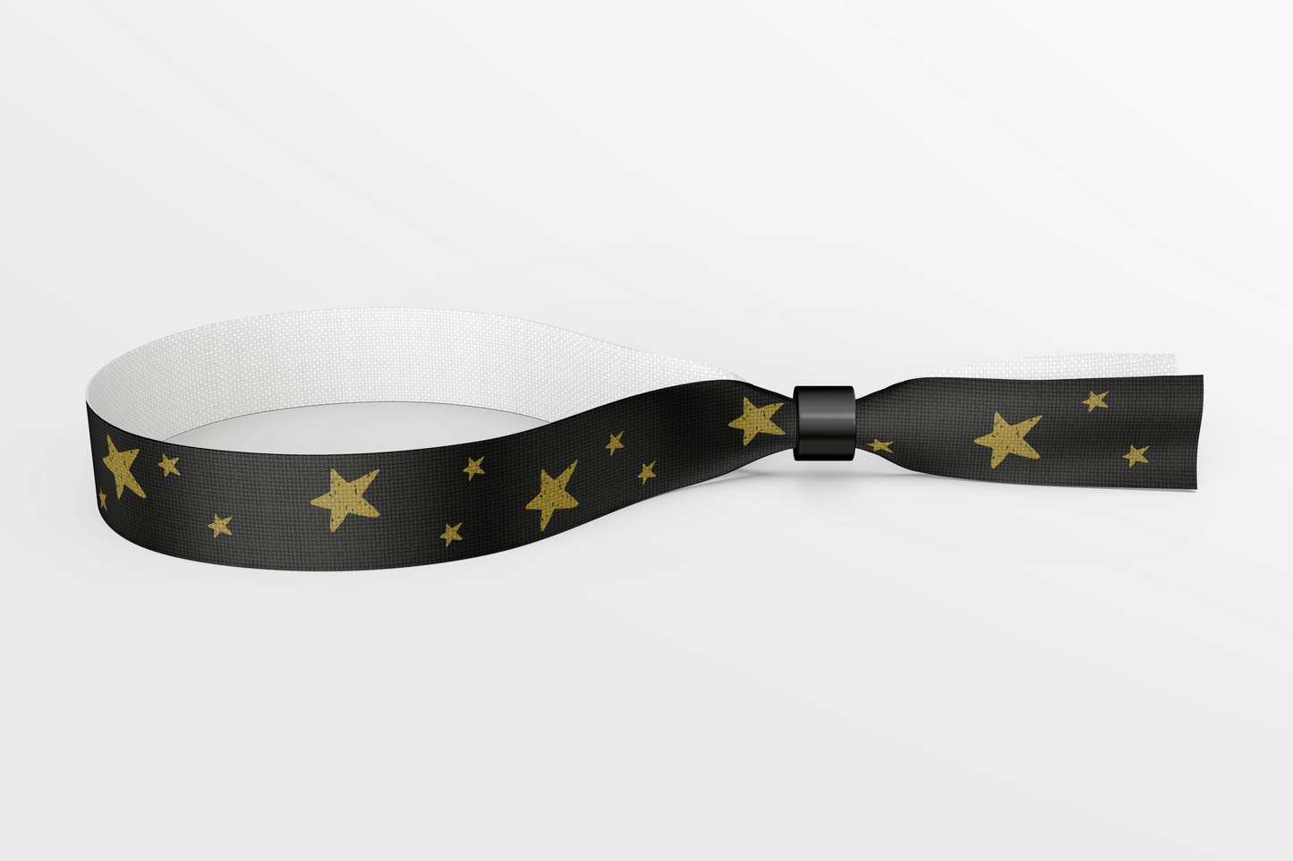 Textile Wristbands with Stars and Colours Fabric Wristbands JM Band EU 50 Black With Gold Stars 