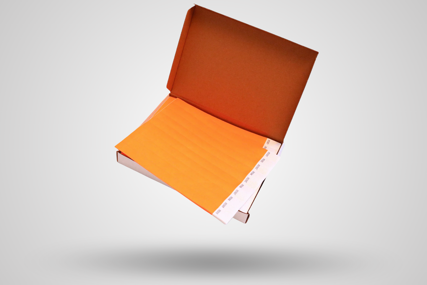 A photo of Paper Wristbands Box Of 1000 - Plain Stock from JM Band®. Purchase Paper wristbands in Orange here.